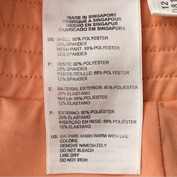 Adidas by Stella McCartney Running Short Small Elastic Waist Pull On Mesh Orange - Picture 7 of 7